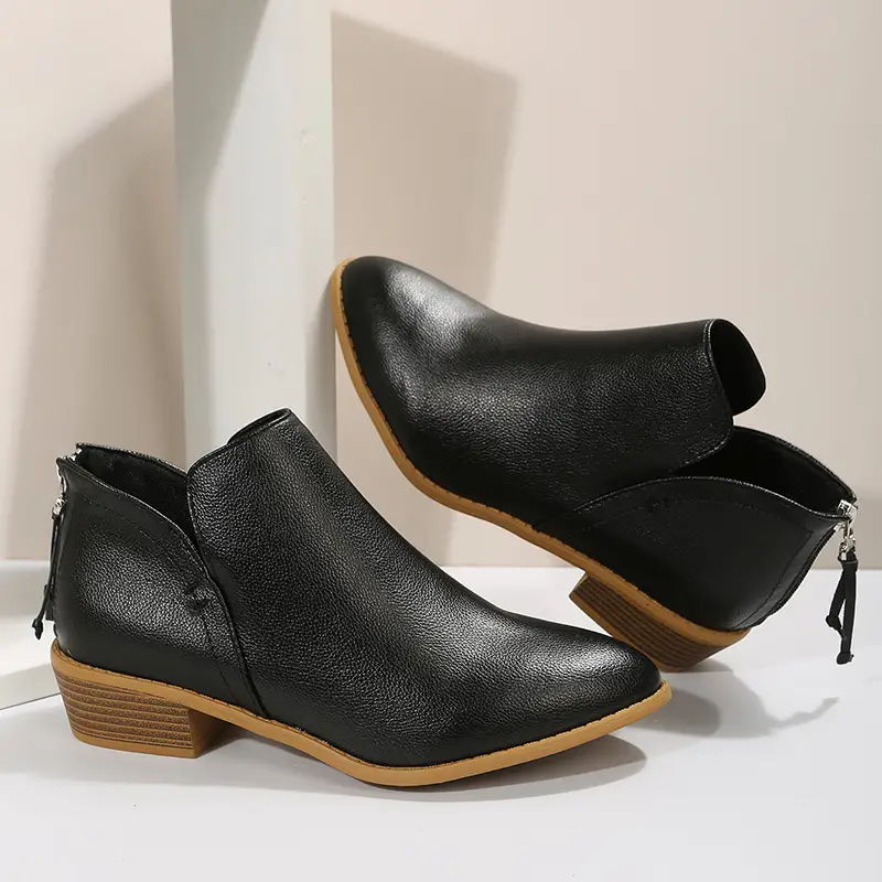 Heidi-Mode | V-Ausschnitt Chic Dicke Absatzstiefel für Damen - Image 8