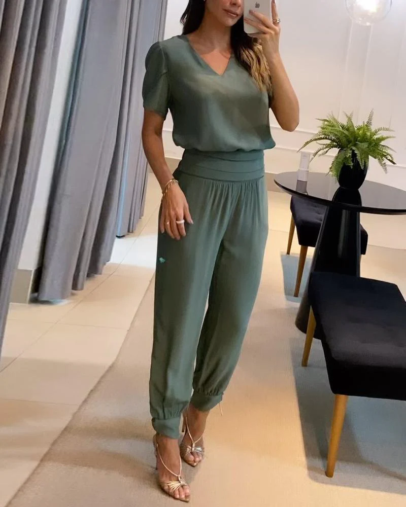 Heidi-Mode | V-Ausschnitt Jumpsuit für Damen - Image 2