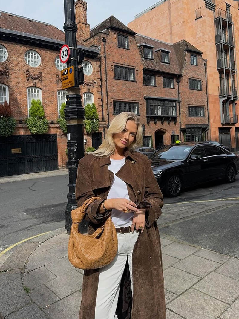 Heidi-Mode | Veganer Wildleder Trenchcoat - Image 6