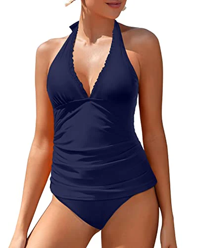 Heidi-Mode | Verstellbare Träger Zwei Teile Badeanzüge V-Ausschnitt Tankini Badeanzüge - Image 2