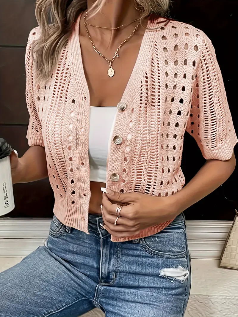 Heidi-Mode | Vielseitiger Komfort, Elegante Strickjacke mit V-Ausschnitt für Frauen - Image 9