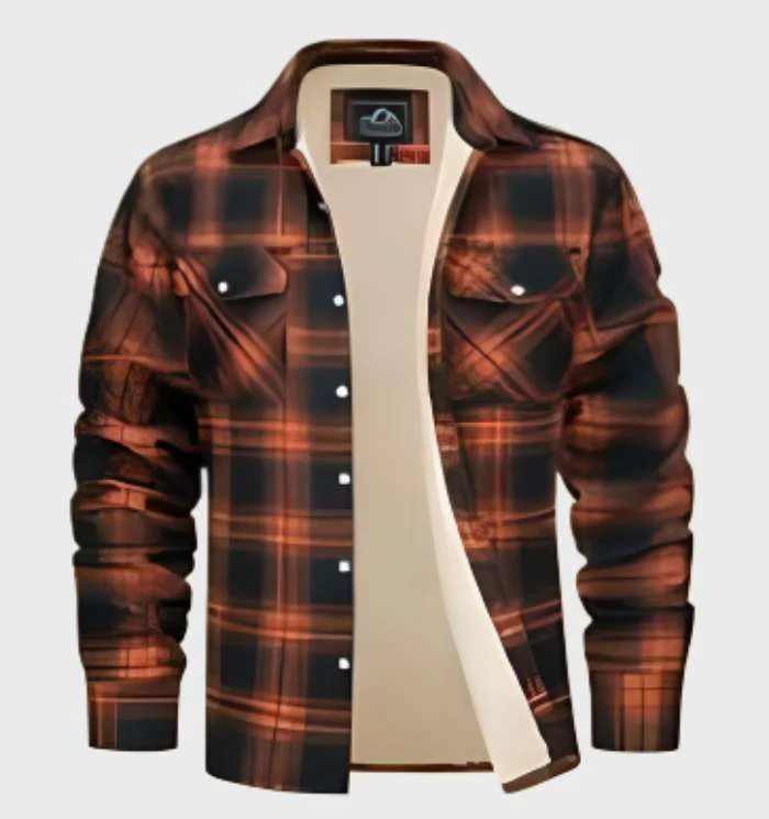 Heidi-Mode | Trendy Vintage-Style Flanell Herrenjacke - Image 2