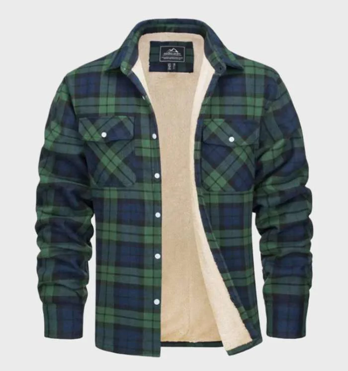 Heidi-Mode | Trendy Vintage-Style Flanell Herrenjacke - Image 3