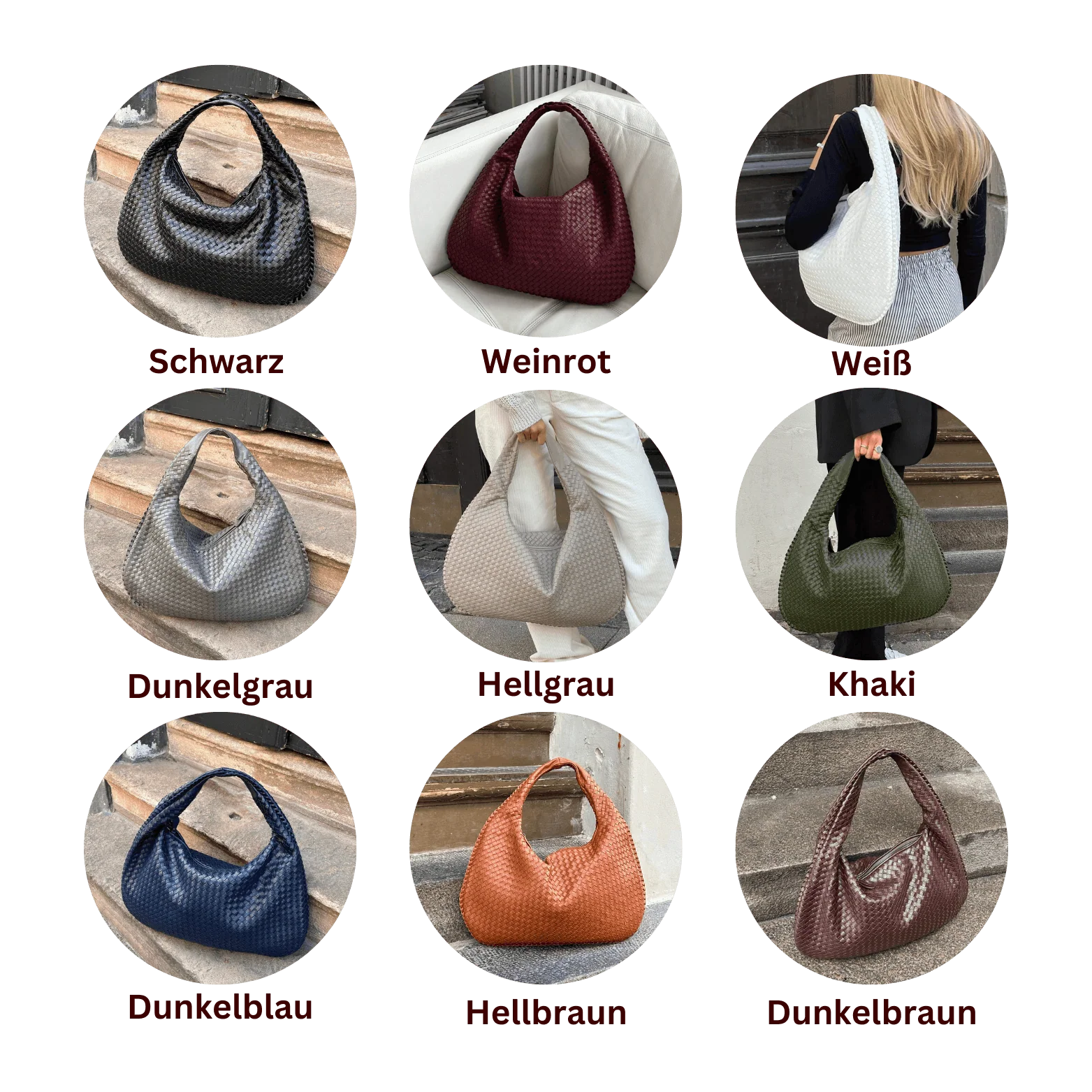 Heidi-Mode | Vintage Umhängetasche Damen Geflochtene Handtasche mit Reißverschluss Im Sale - Image 5