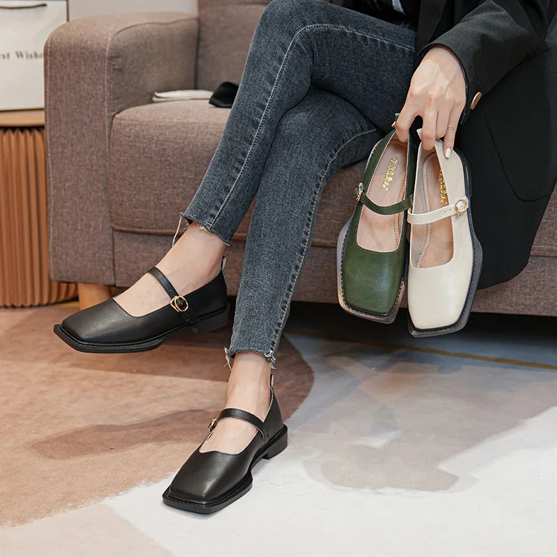 Heidi-Mode | Frühling und Herbst Damen Leder Schuhe Frauen Lässige Schuhe Mode Flache Loafers Britischer Stil Büro und Bankett - Image 2