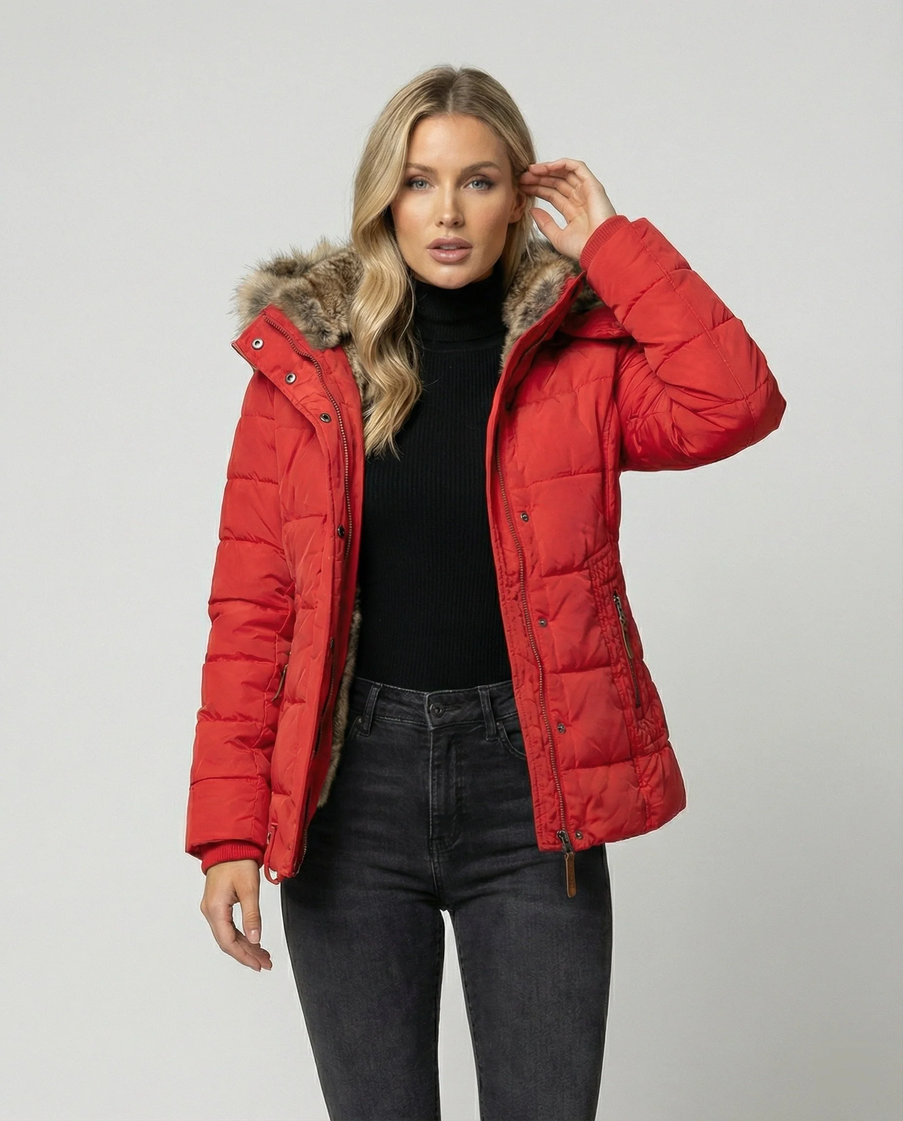 Heidi-Mode | Modische Winterjacke, Warm Gefüttert mit Kapuze - Image 2