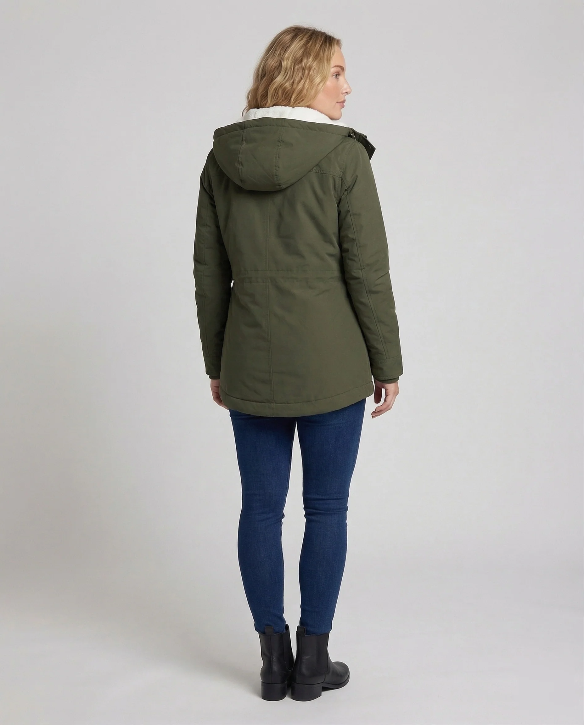 Damen Mittellange Winterjacke mit Kapuze & Wattierter Fütterung | Heidi-Mode - Image 3