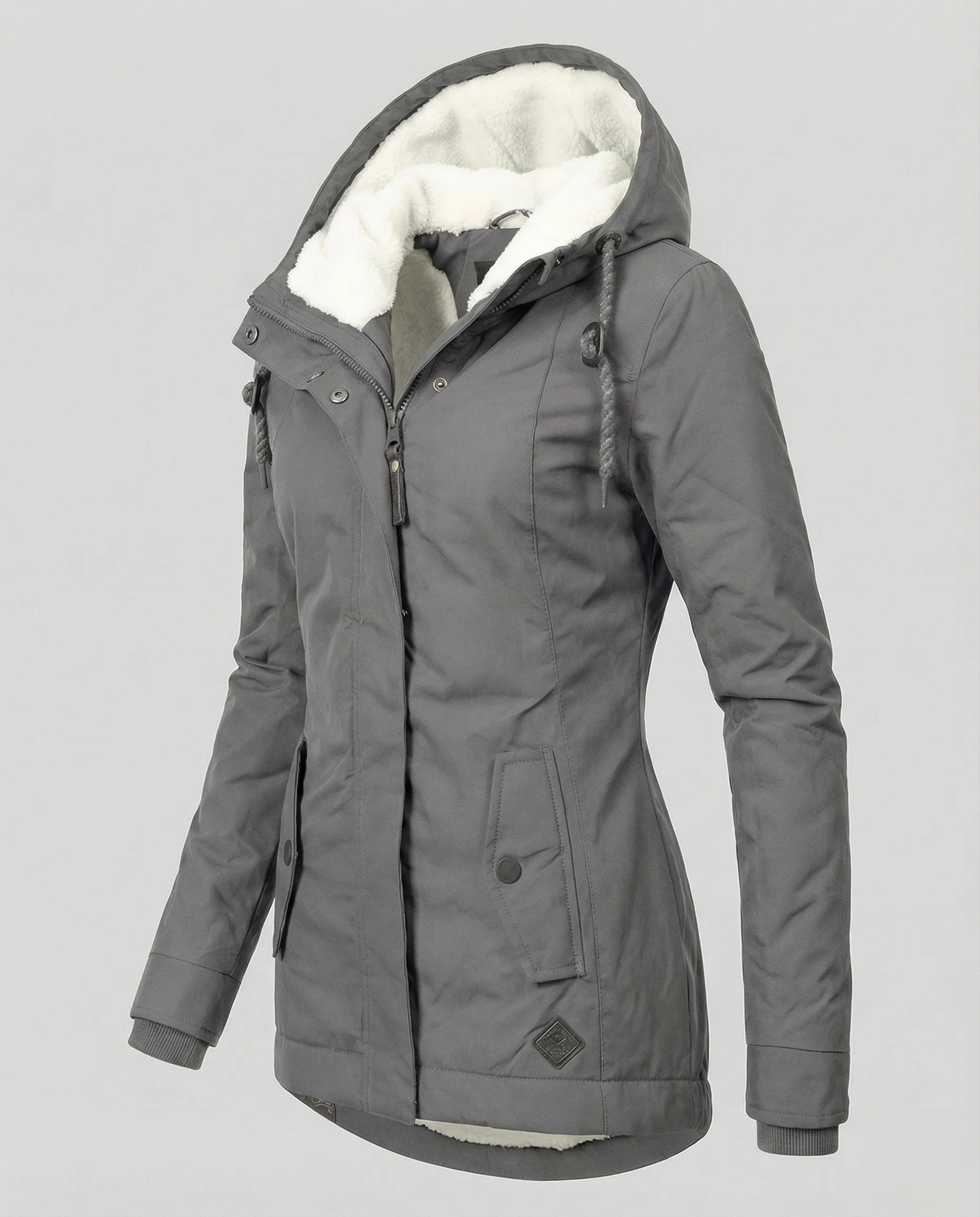 Damen Mittellange Winterjacke mit Kapuze & Wattierter Fütterung | Heidi-Mode - Image 6