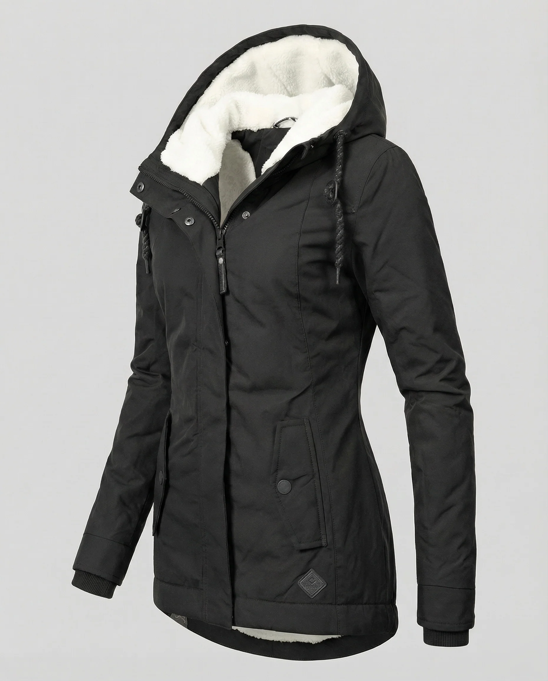 Damen Mittellange Winterjacke mit Kapuze & Wattierter Fütterung | Heidi-Mode - Image 7