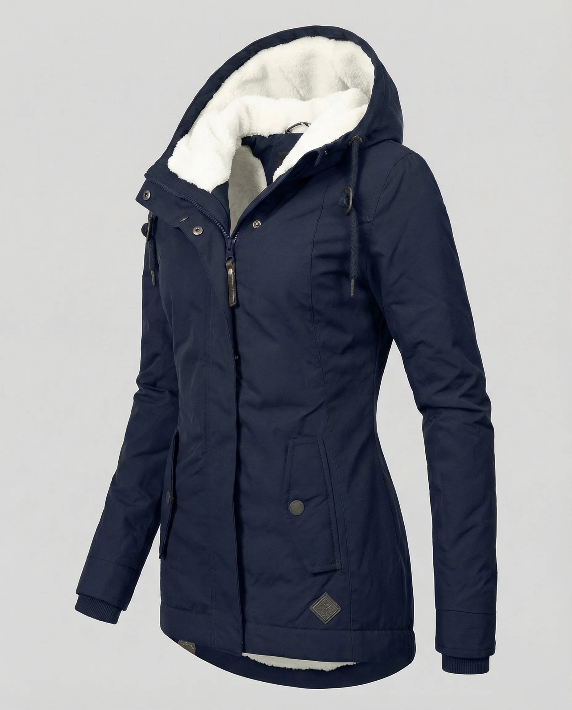 Damen Mittellange Winterjacke mit Kapuze & Wattierter Fütterung | Heidi-Mode - Image 8