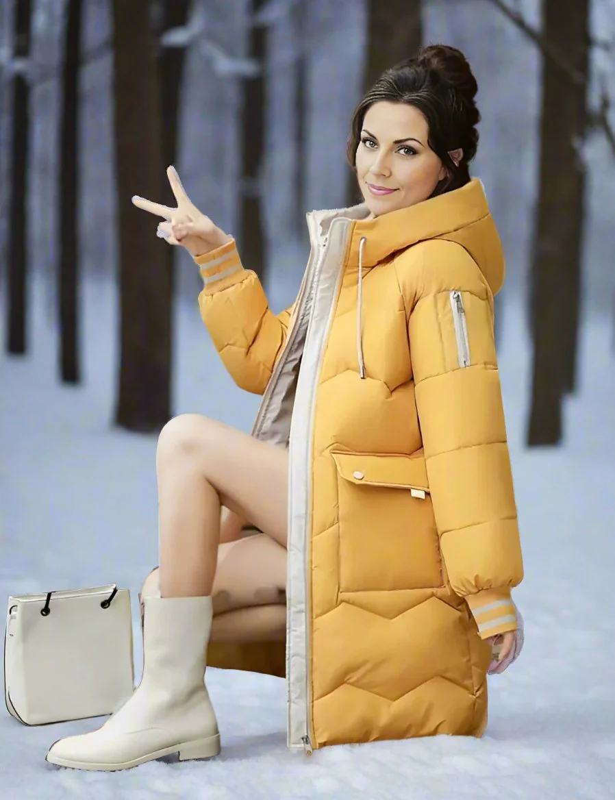 Heidi-Mode | Warmer und Langer Wattierter Mantel - Image 2