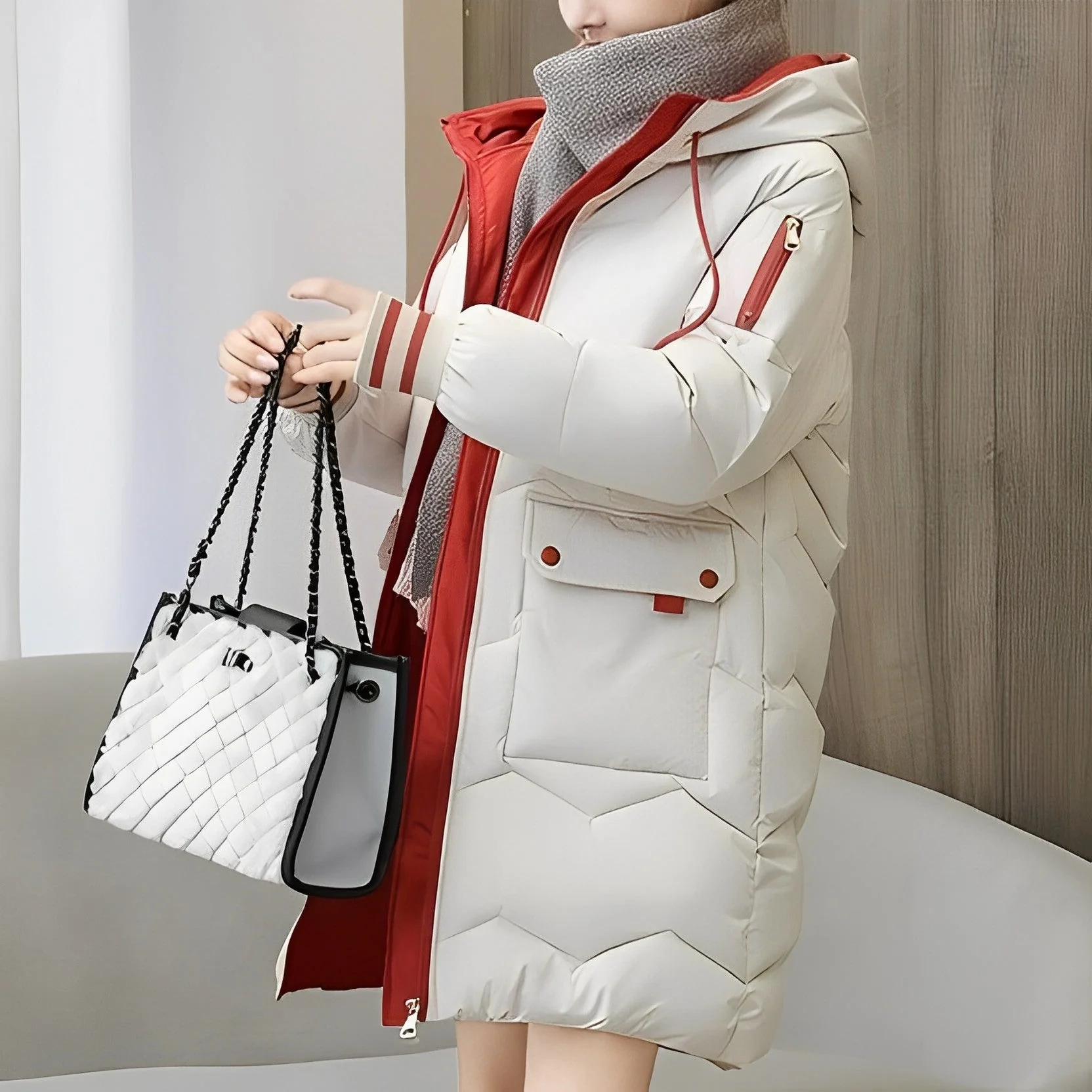 Heidi-Mode | Warmer und Langer Wattierter Mantel - Image 8