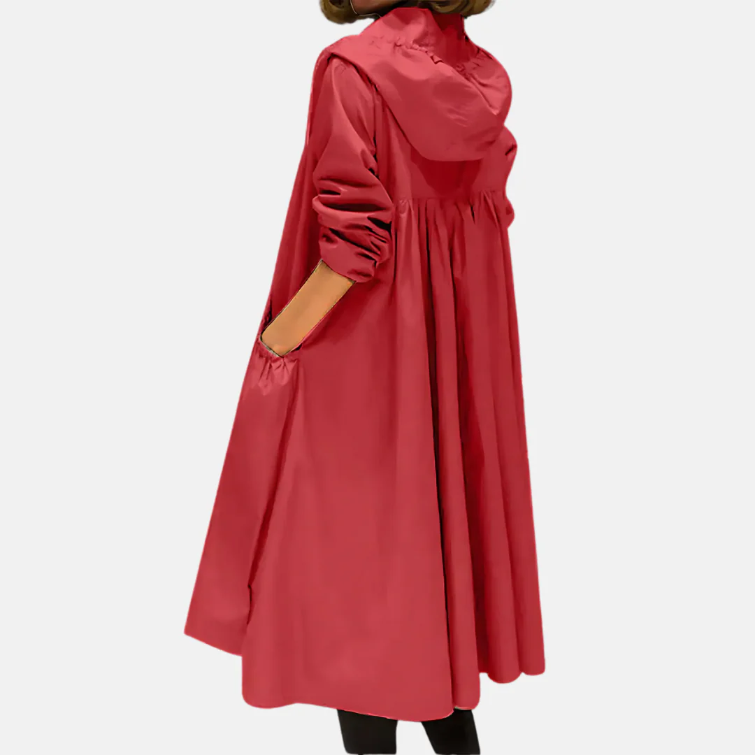 Heidi-Mode | Wasserdichter Knielanger Mantel mit Kapuze für Damen - Image 6