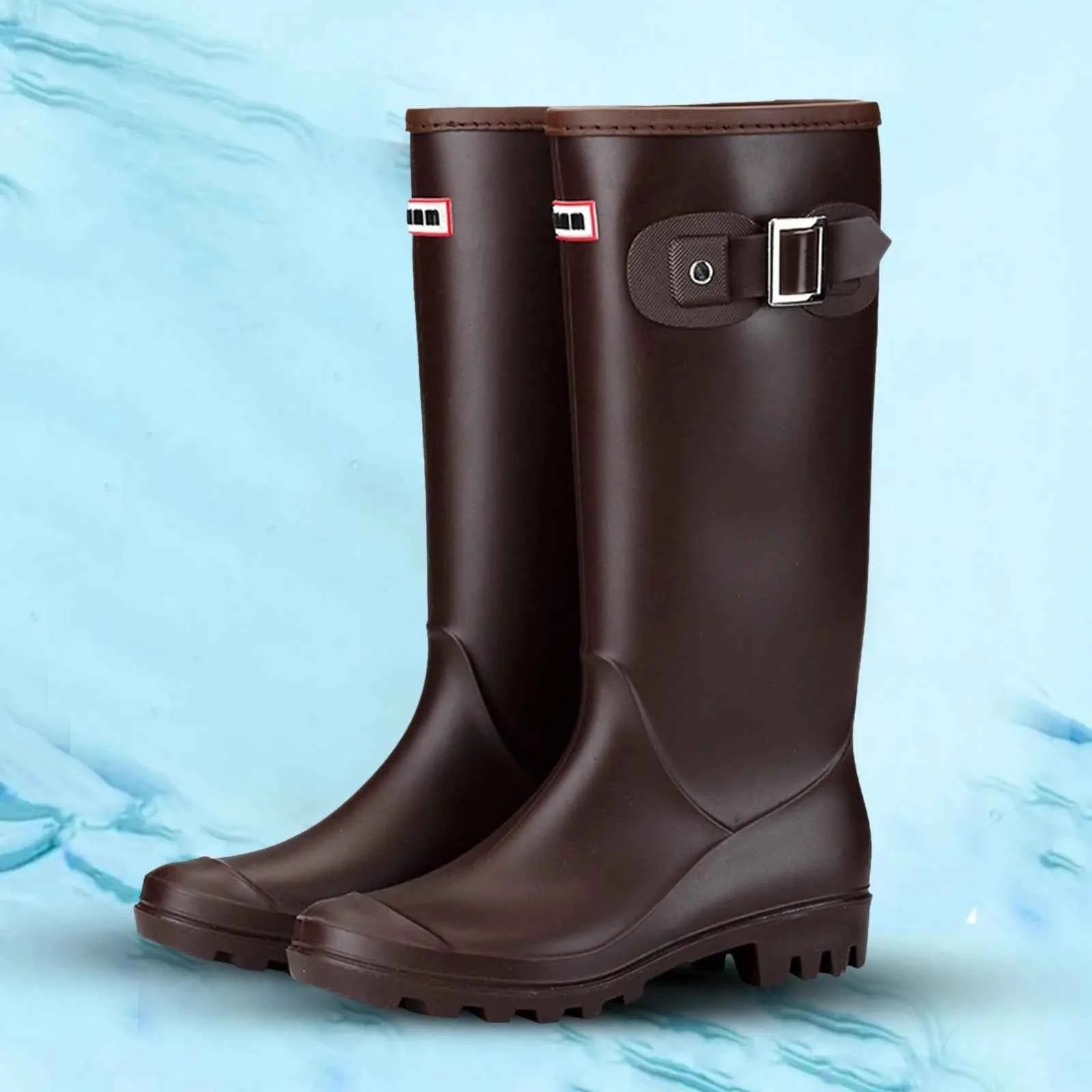 Heidi-Mode | Wasserdichte Regenstiefel - Elegantes Kniehohes Gummi-Design mit Reißverschluss - Image 2