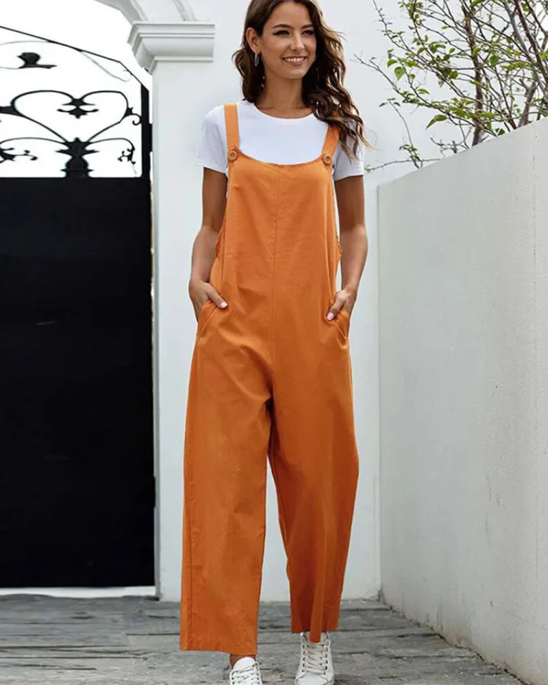 Heidi-Mode | Weiß Latzhose Damen Lässig - Image 4