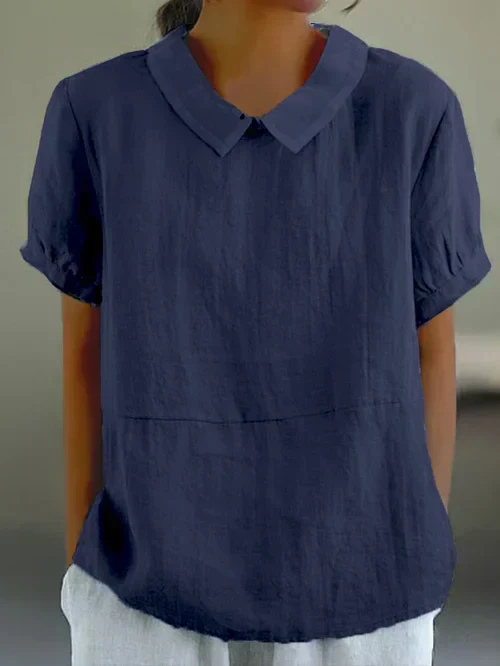 Heidi-Mode | Weiche Baumwoll Leinen Bluse für Damen - Image 4