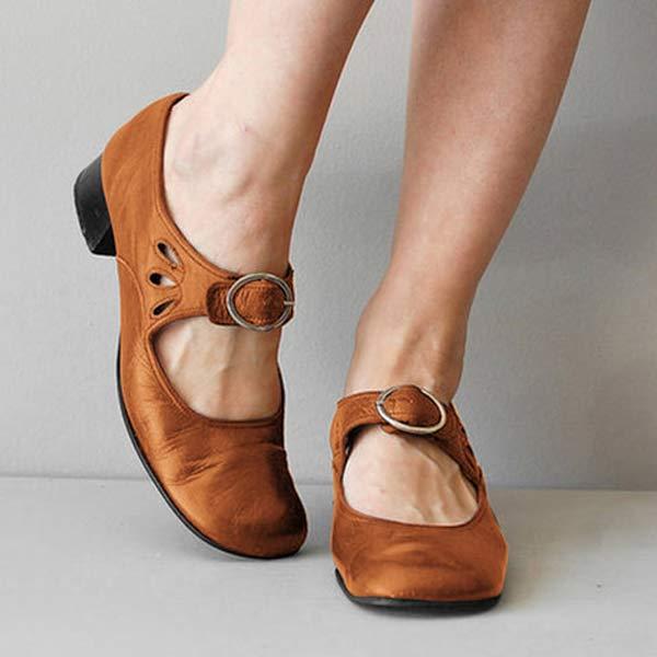 Heidi-Mode | Weinlese Orthopädische Schuhe mit Runder Zehe - Image 2