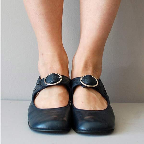 Heidi-Mode | Weinlese Orthopädische Schuhe mit Runder Zehe - Image 3