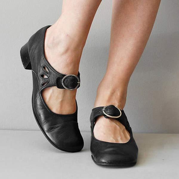 Heidi-Mode | Weinlese Orthopädische Schuhe mit Runder Zehe - Image 4
