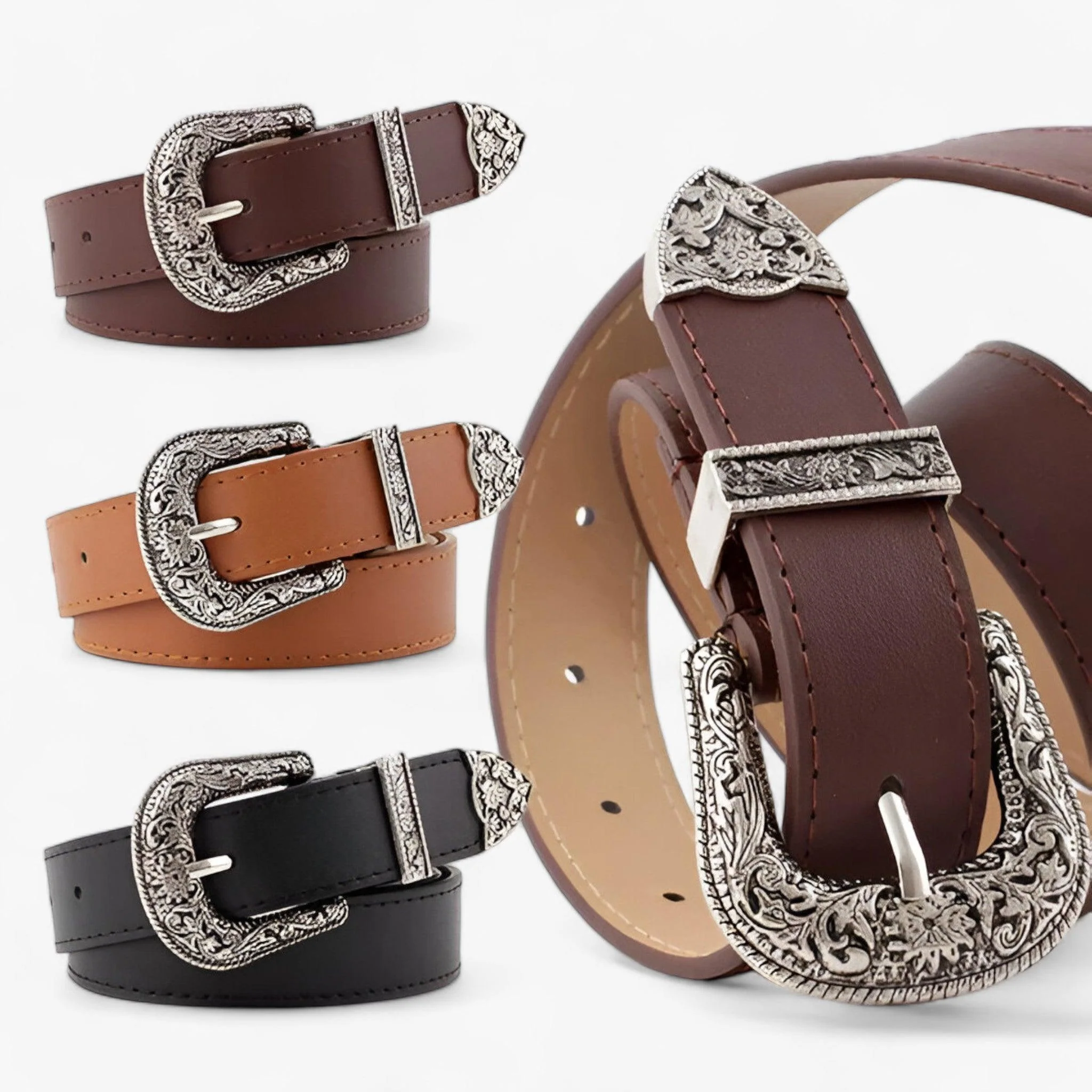 Heidi-Mode | Western Ledergürtel Weinlese Stil & Langlebiges Design für Frauen - Image 3