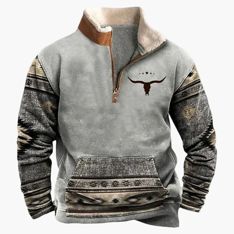 Heidi-Mode | Western Style Pullover mit Azteken-Muster und Longhorn-Motiv - Bequemer Freizeit-Sweater für Outdoor & Alltag - Image 18