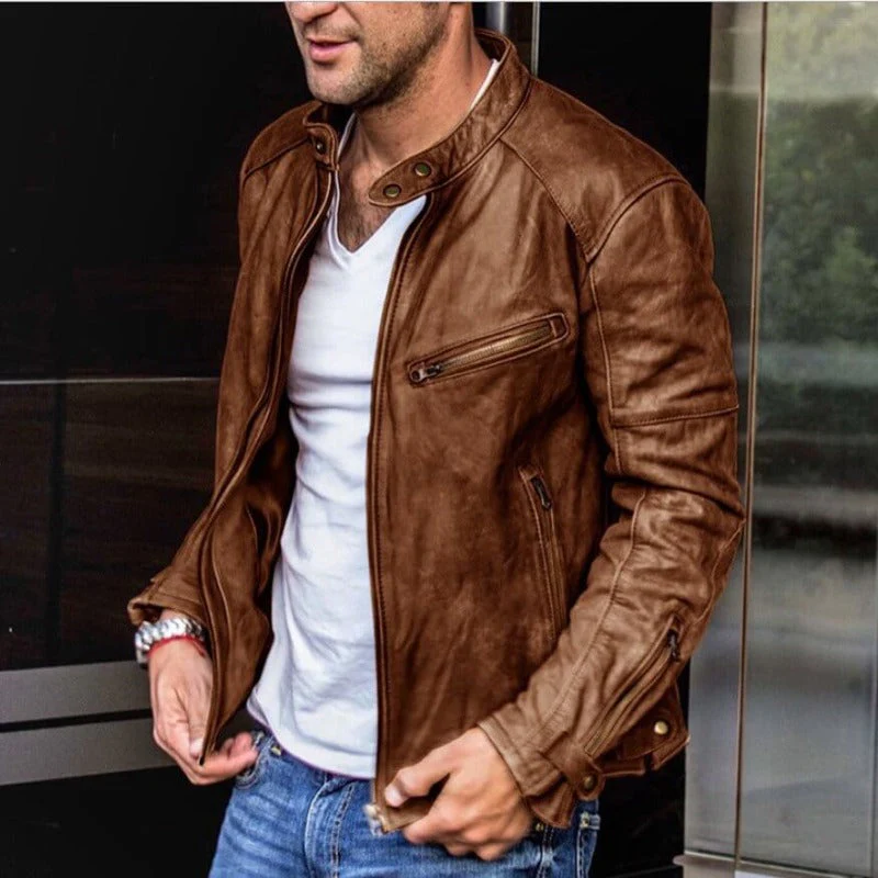Heidi-Mode | Wetterfeste, Vielseitige Lederjacke für Männer - Image 3
