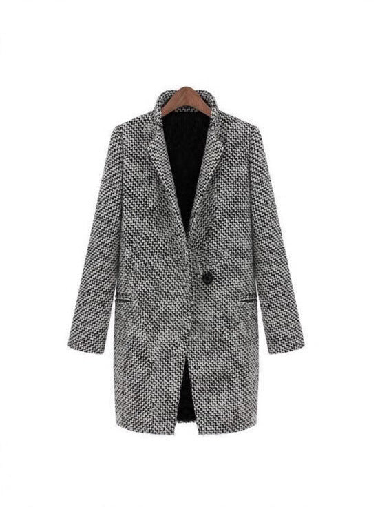 Heidi-Mode | Winterjacke schwarz-weiß - elegantes Design mit Hahnentrittmuster - Image 2