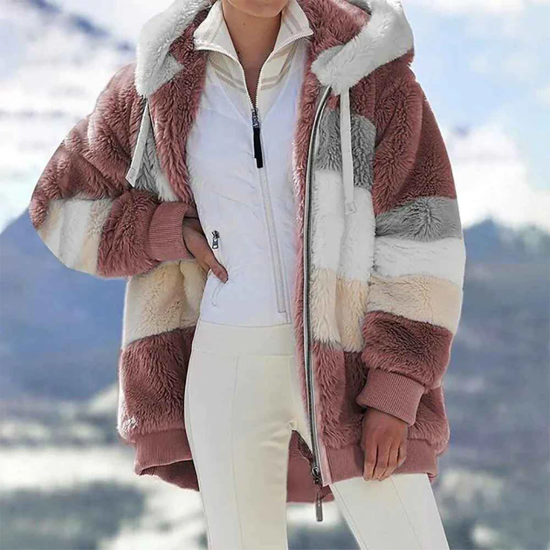 Heidi-Mode | Warme Oversized Damenjacke mit Kapuze Lange Ärmel Jacke für Kalte Tage - Image 8