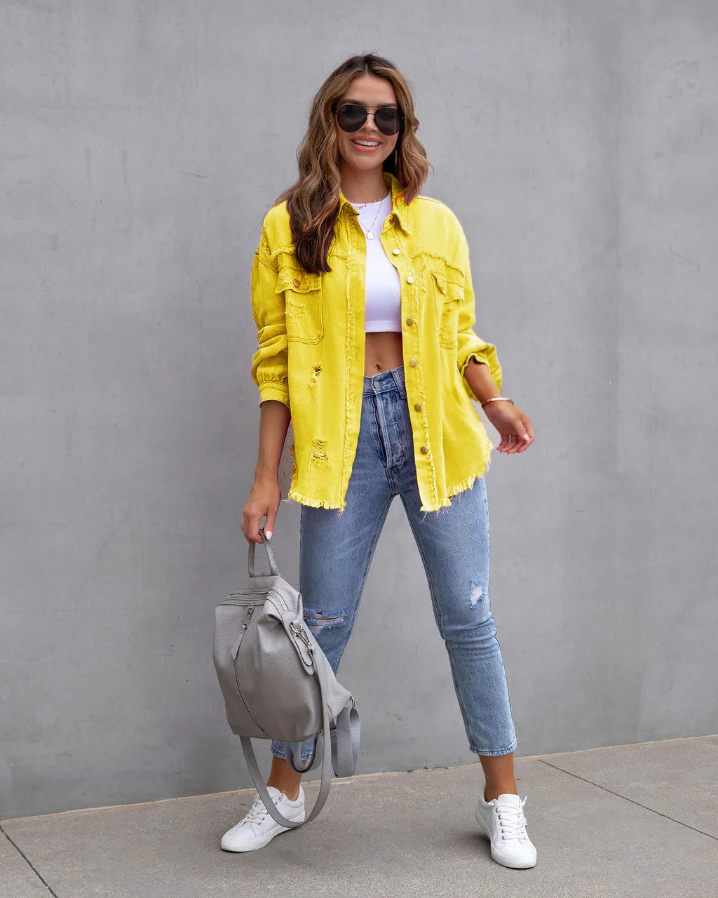 Heidi-Mode | Zerrissene Hemd Jacke Weiblich Herbst und Frühling Casual Tops Damen Bekleidung - Image 16
