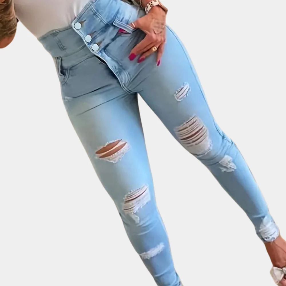 Heidi-Mode | Zerrissene High Waist Jeans für Damen - Image 3