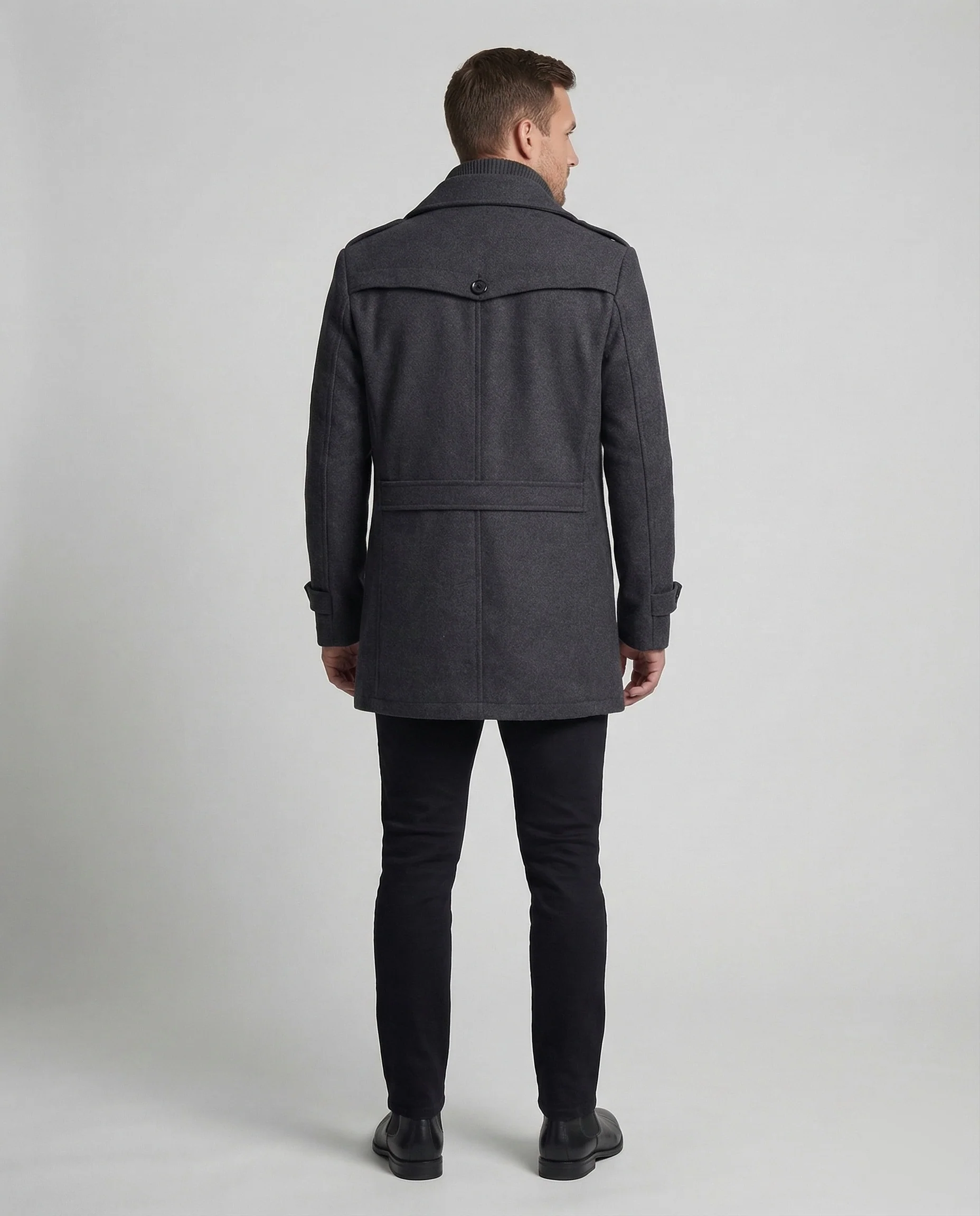 Herren Zweiteilige Wolljacke mit Kapuzenkragen & Lockere Passform | Heidi-Mode - Image 4