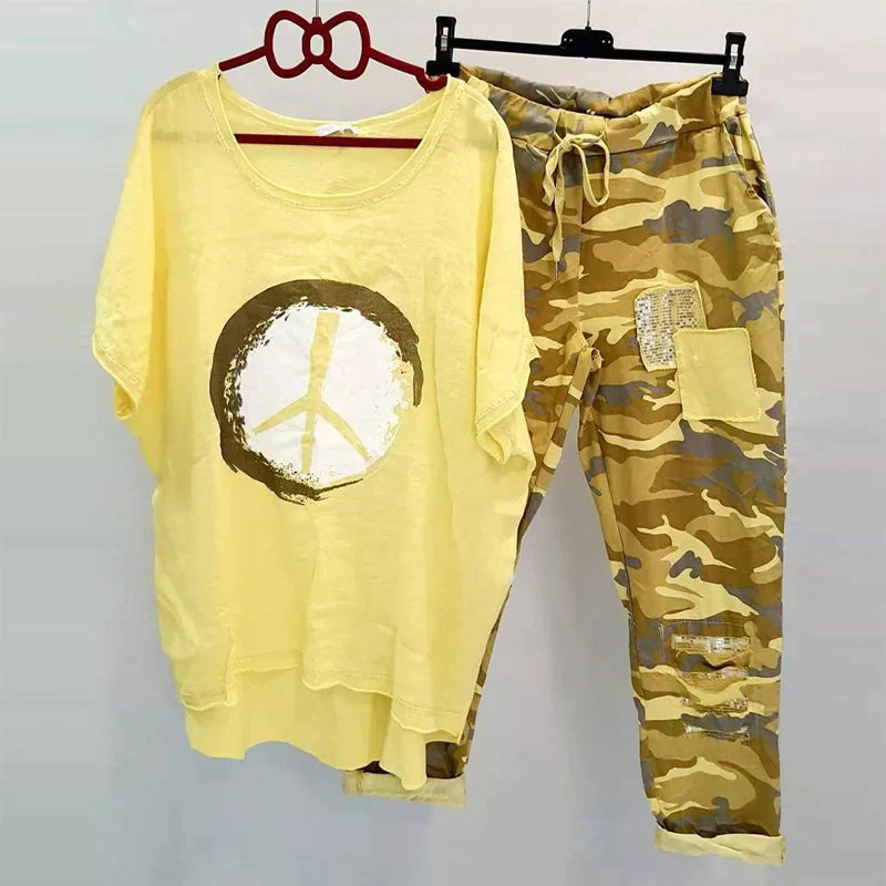 Heidi-Mode | Zweiteiliges Camouflage Outfit für Damen Trendiges Outfit - Image 2