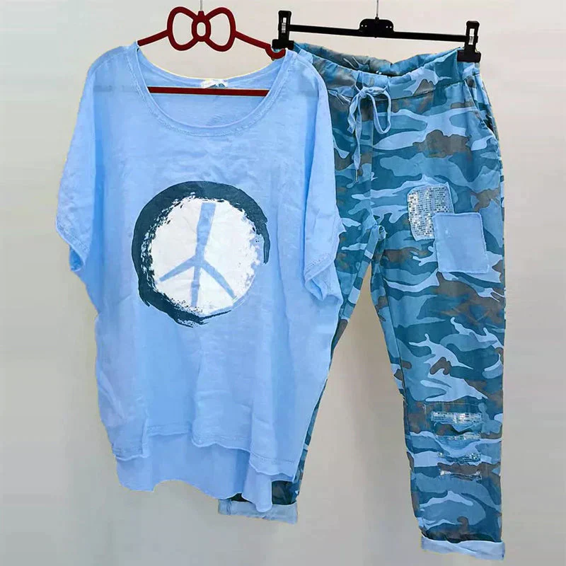 Heidi-Mode | Zweiteiliges Camouflage Outfit für Damen Trendiges Outfit - Image 4