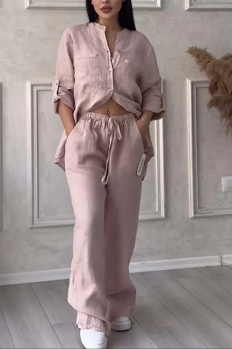 Heidi-Mode | Zweiteiliges Set mit Hosen Aus Baumwolle und Leinen - Image 5