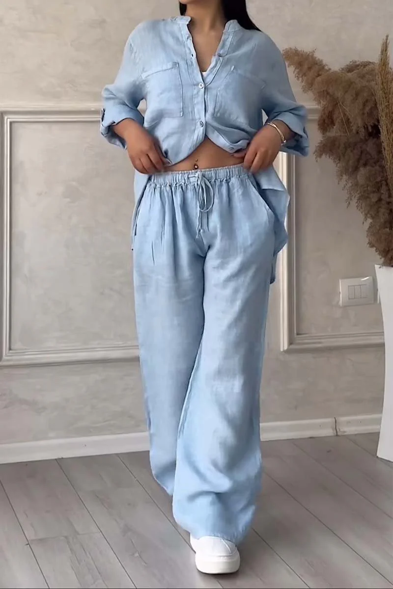 Heidi-Mode | Zweiteiliges Set mit Hosen Aus Baumwolle und Leinen - Image 7
