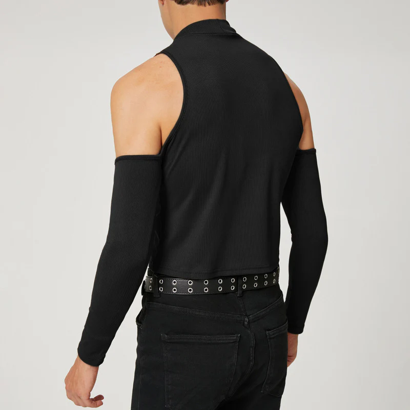 Herren Ärmelloses Oberteil mit modischem Stehkragen und langer Ärmeldesign Heidi-Mode - Image 4