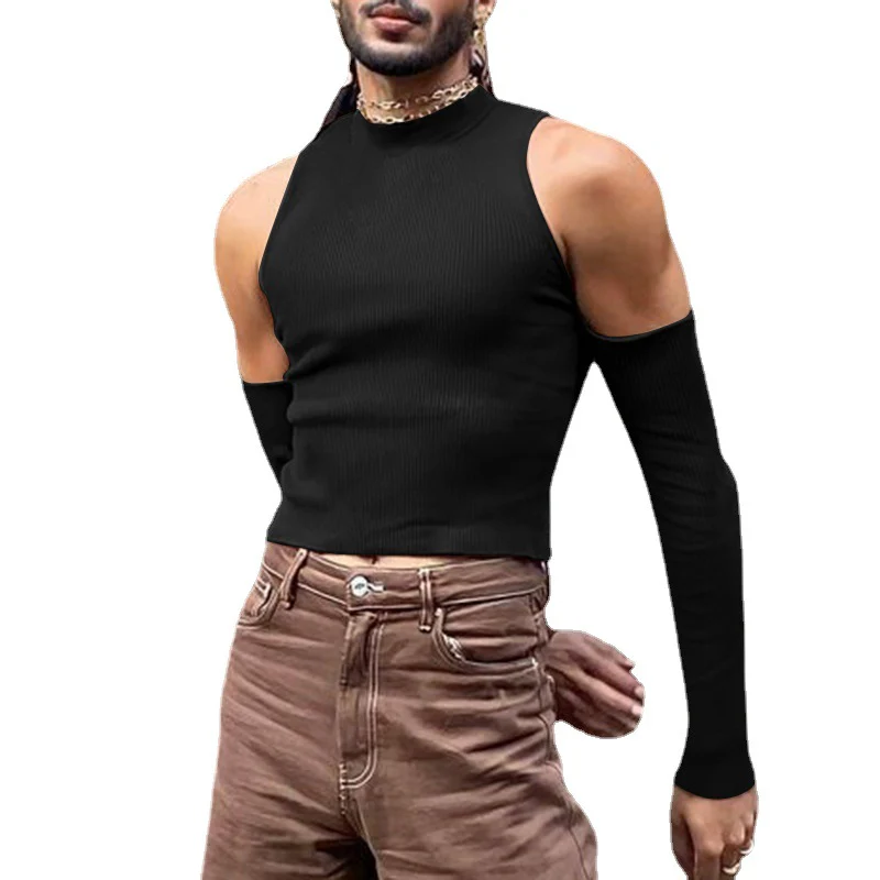 Herren Ärmelloses Oberteil mit modischem Stehkragen und langer Ärmeldesign Heidi-Mode - Image 5