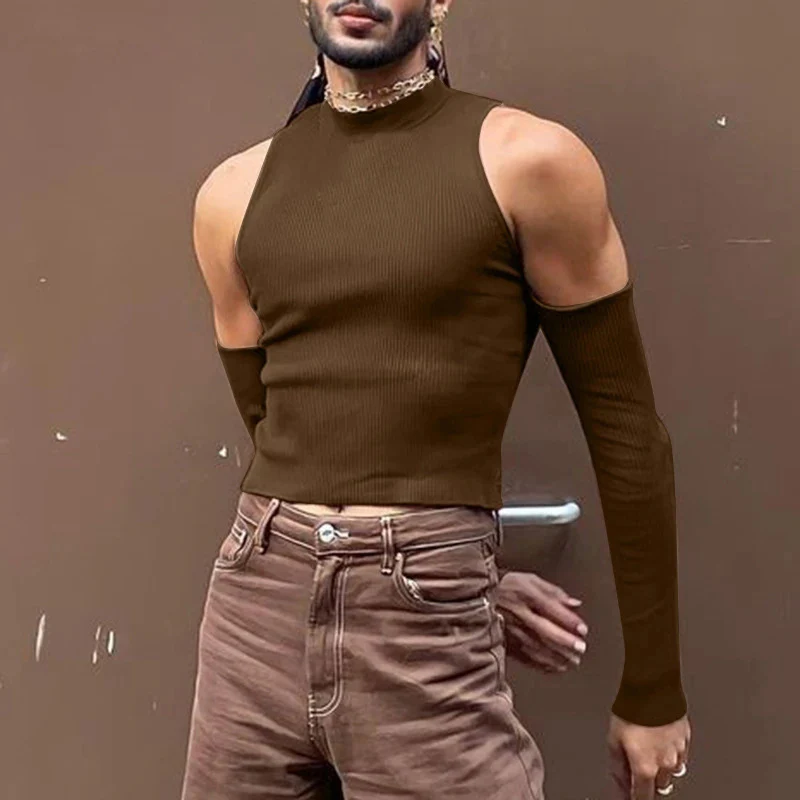 Herren Ärmelloses Oberteil mit modischem Stehkragen und langer Ärmeldesign Heidi-Mode - Image 7