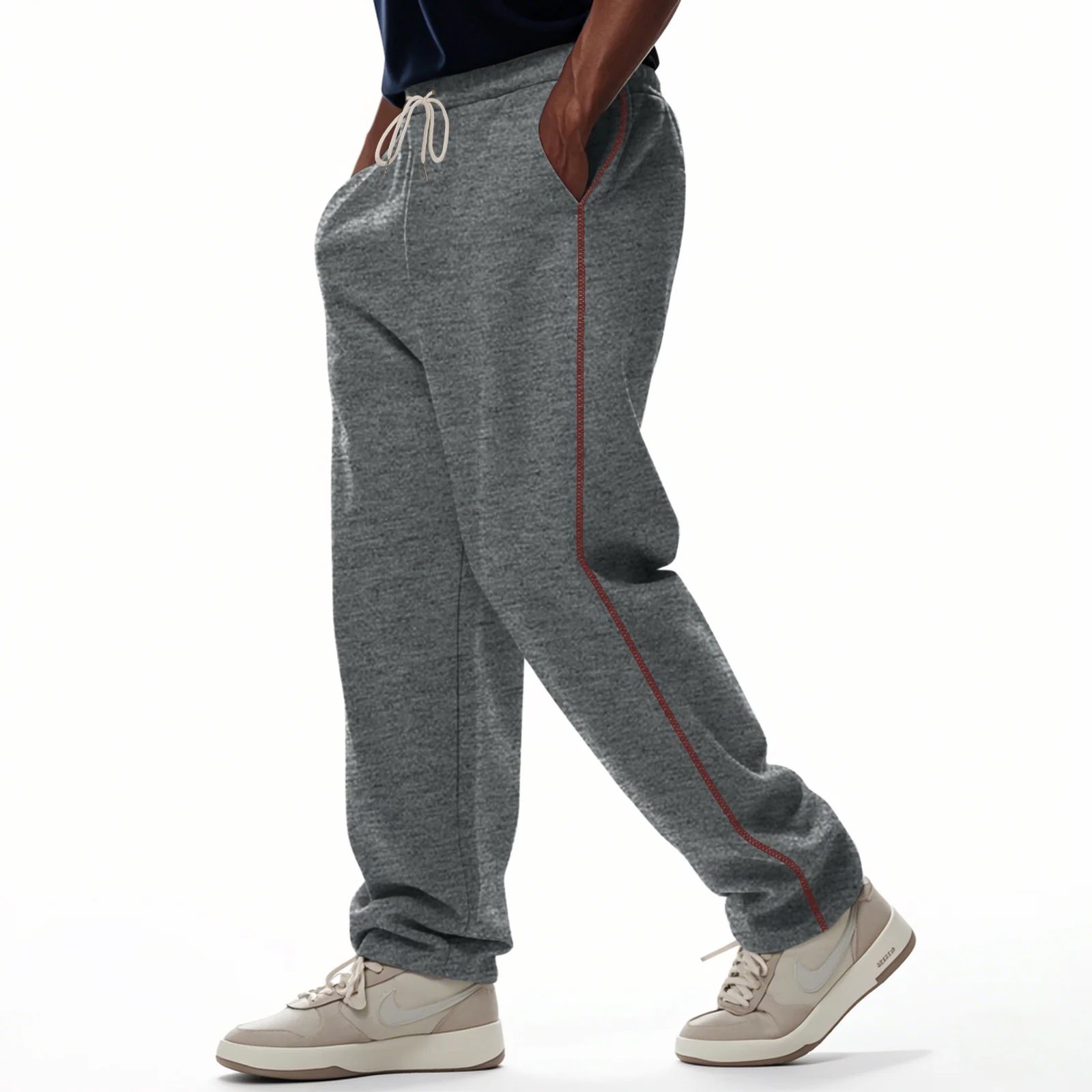 Herren bequeme Sweatpants mit kontrastierenden Nähten und praktischen Seitentaschen Heidi-Mode - Image 10