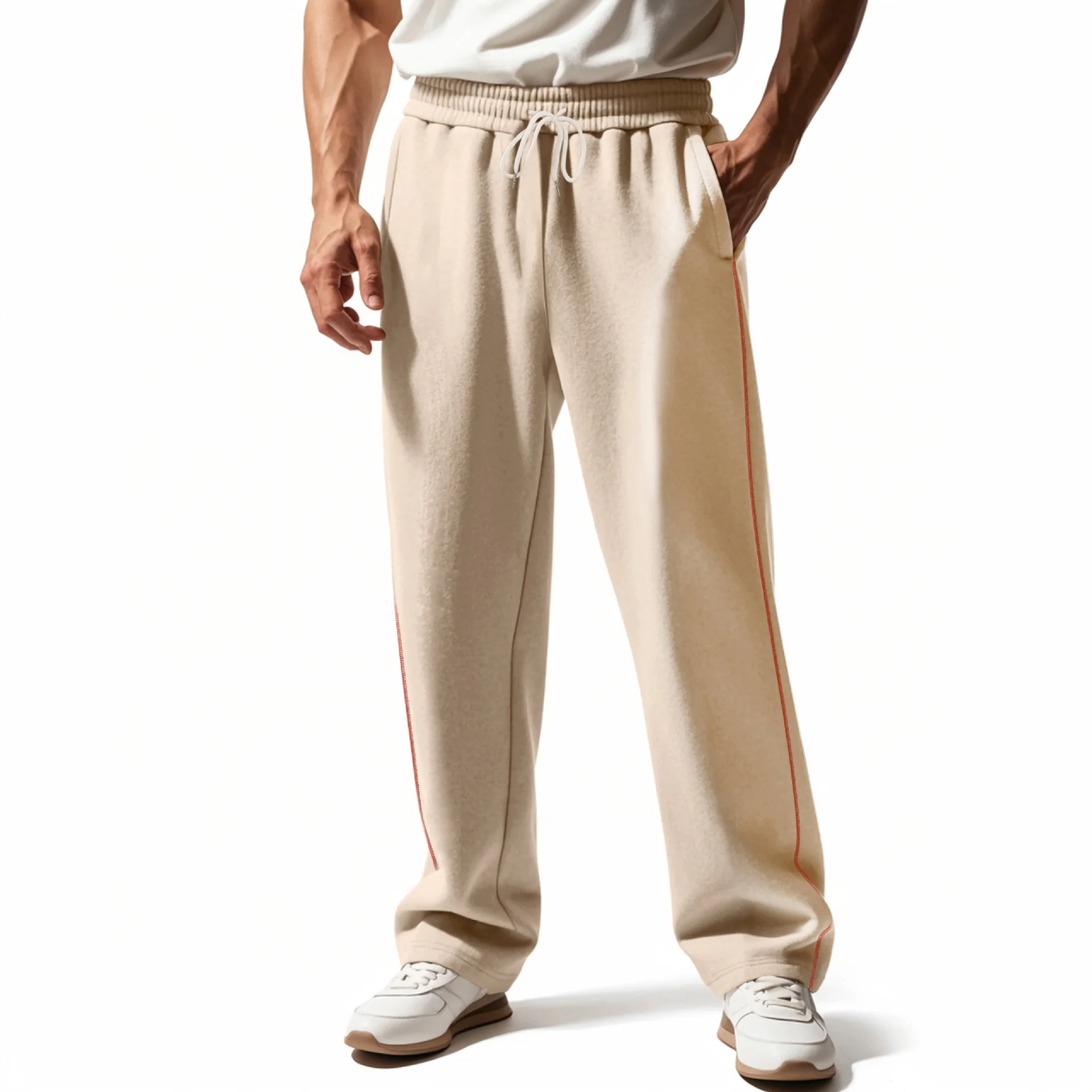 Herren bequeme Sweatpants mit kontrastierenden Nähten und praktischen Seitentaschen Heidi-Mode - Image 5