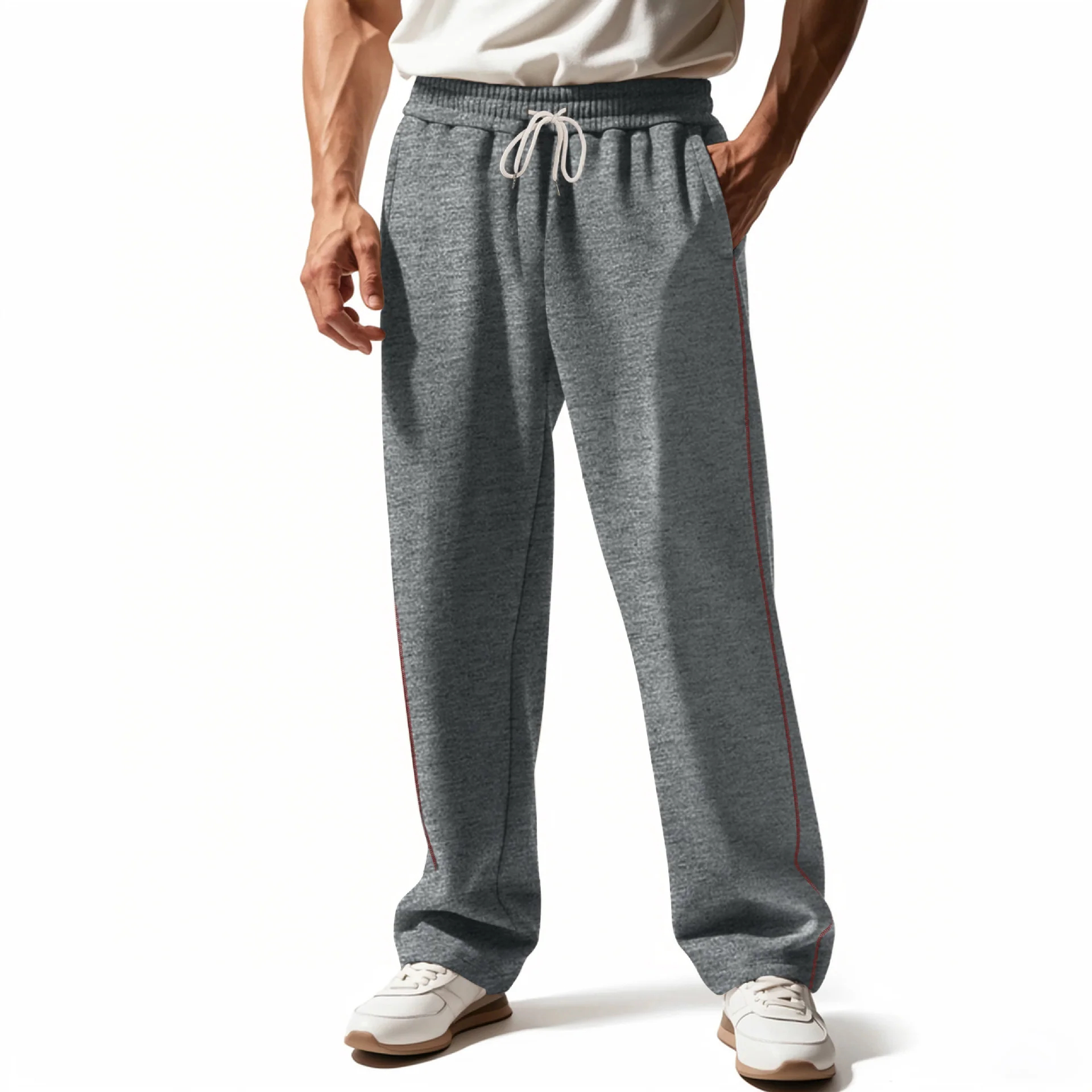 Herren bequeme Sweatpants mit kontrastierenden Nähten und praktischen Seitentaschen Heidi-Mode - Image 6