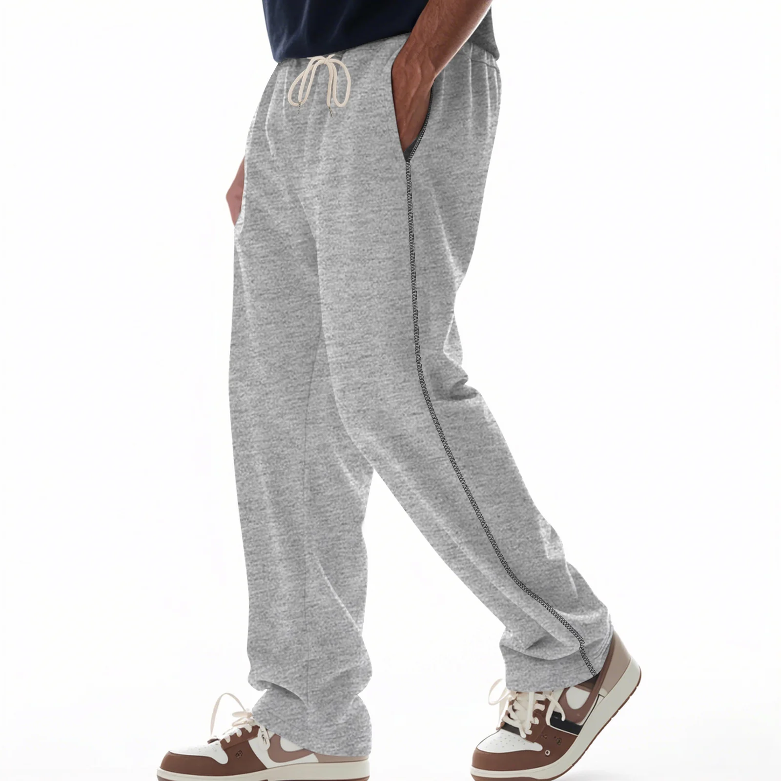 Herren bequeme Sweatpants mit kontrastierenden Nähten und praktischen Seitentaschen Heidi-Mode - Image 7