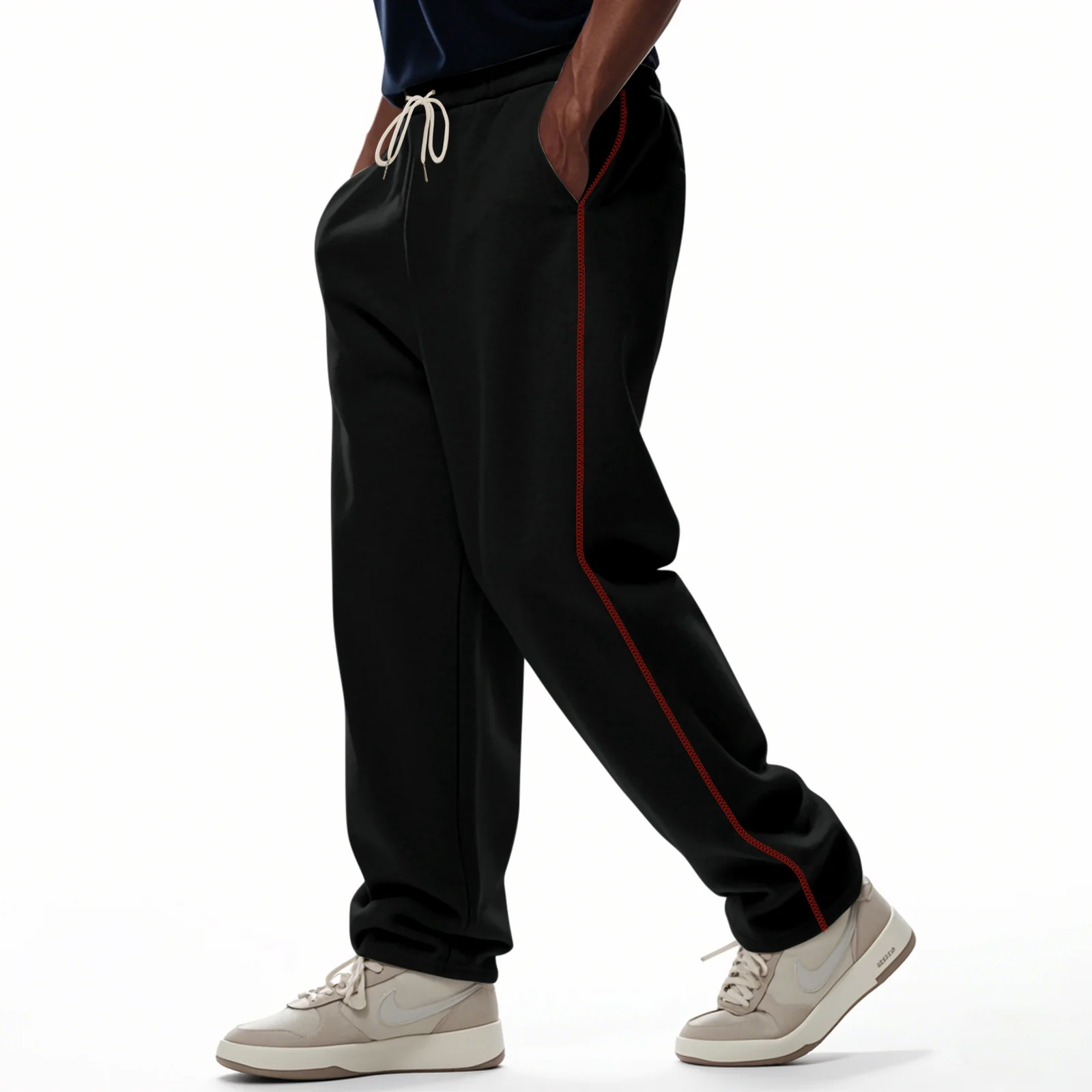 Herren bequeme Sweatpants mit kontrastierenden Nähten und praktischen Seitentaschen Heidi-Mode - Image 9