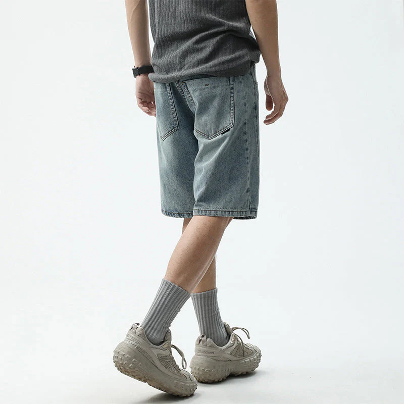 Herren Denim-Shorts Im Lässigen Relaxed Fit mit Seitlichen Taschen Heidi-Mode - Image 4