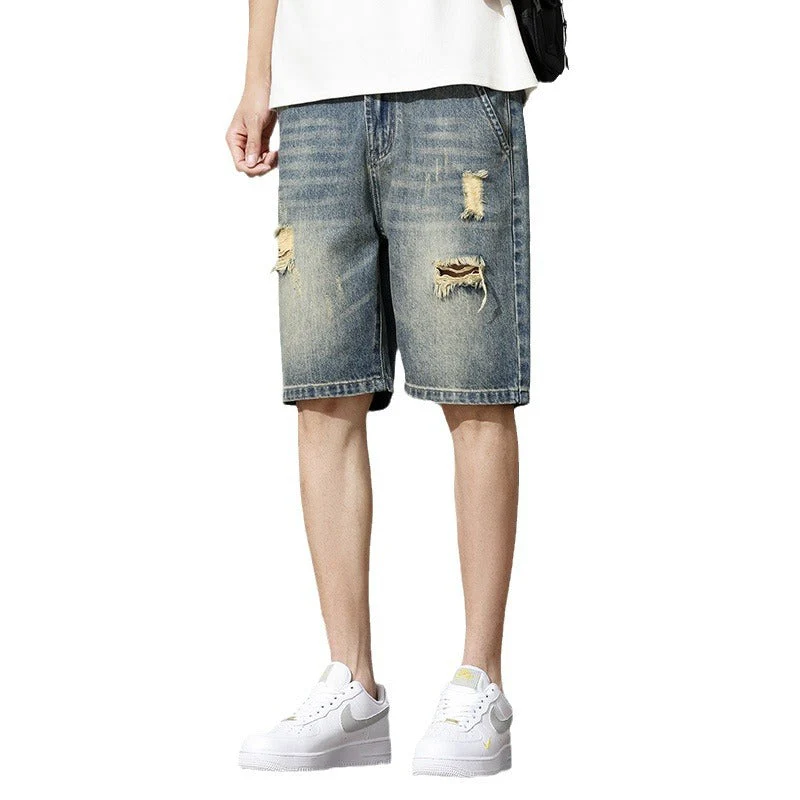 Herren Denim-Shorts mit Stylischem Destroyed-Effekt und Lässigem Schnitt Heidi-Mode - Image 5