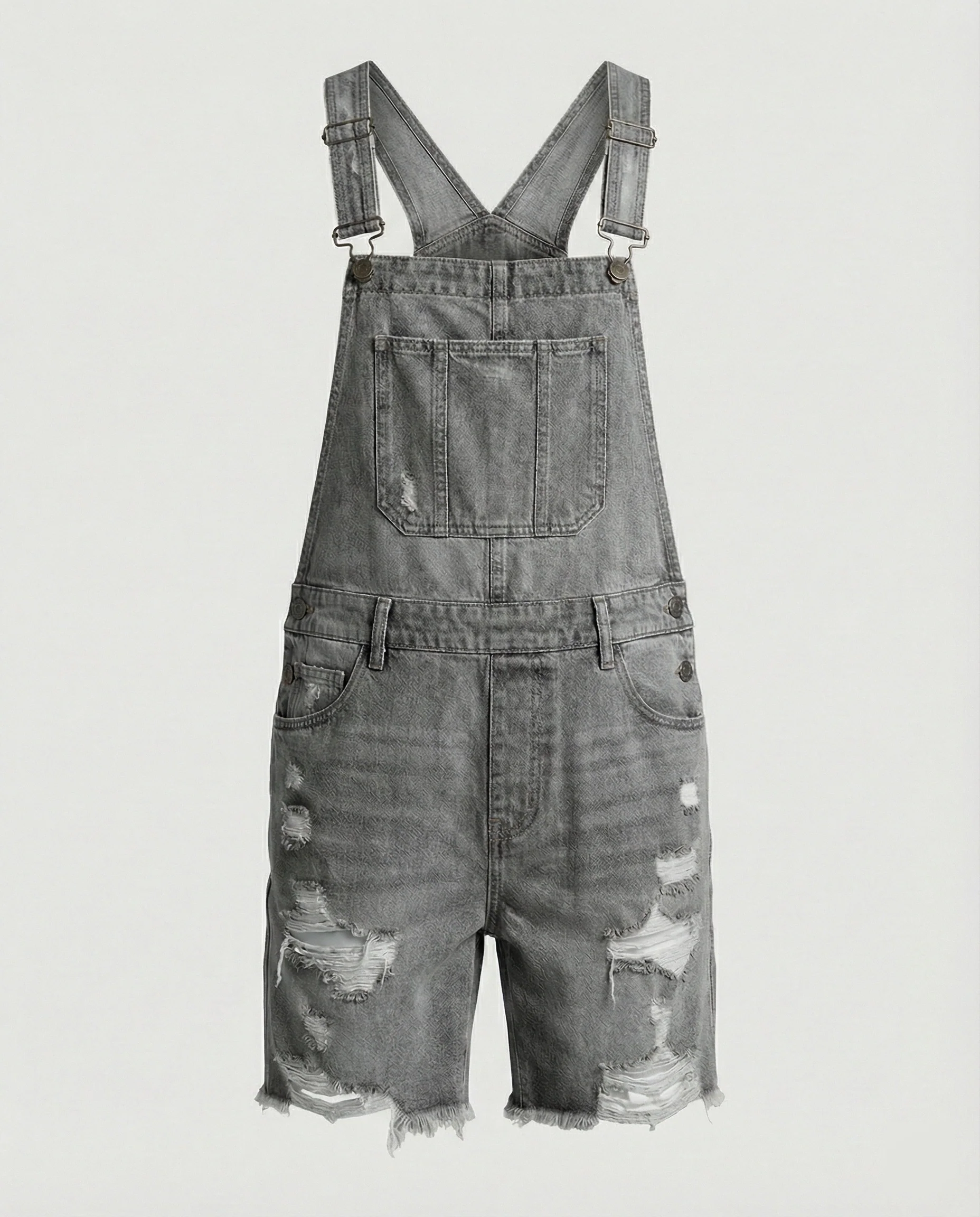 Herren Destroyed Denim Latzshorts - Image 4