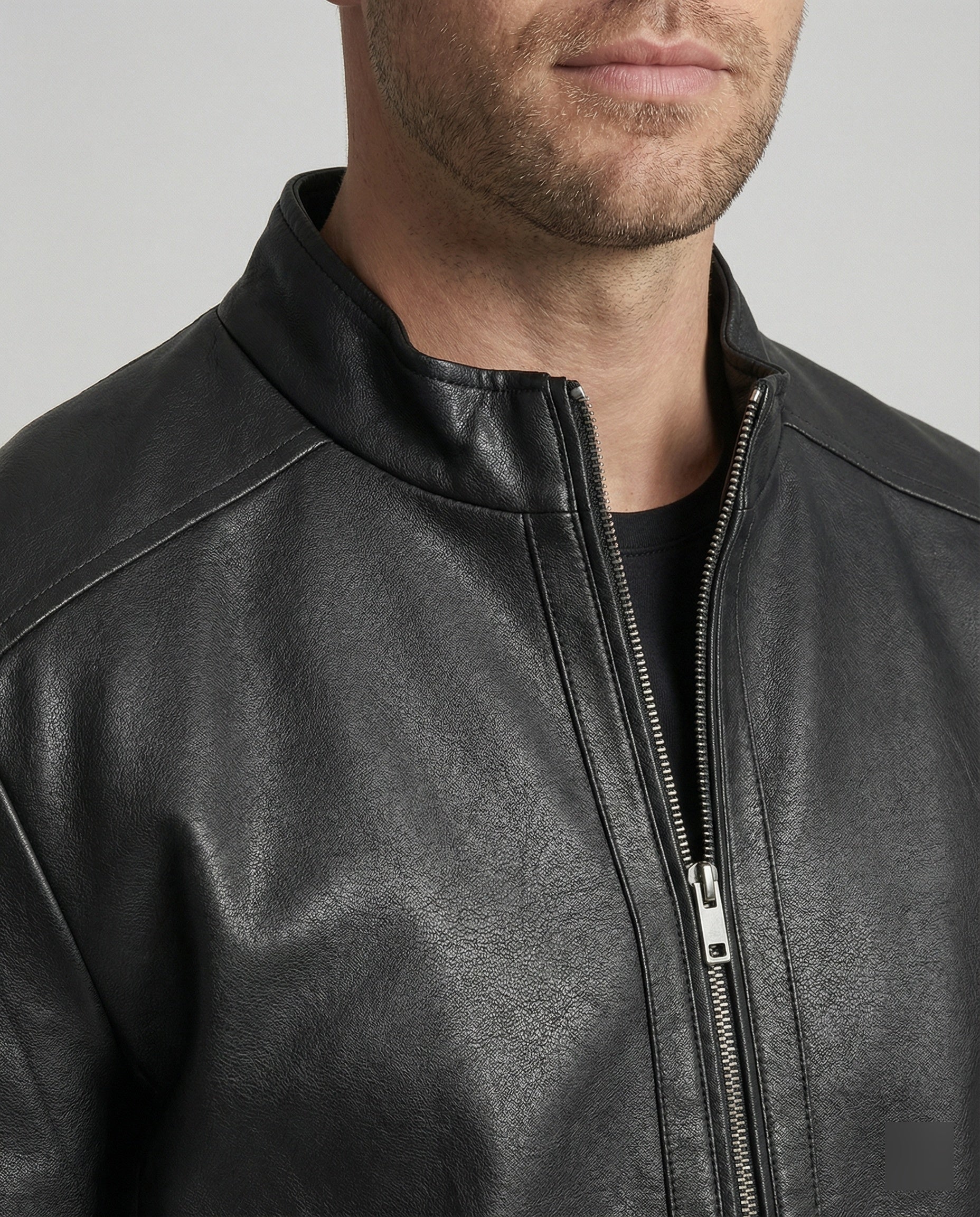 Herren Elegante Kunstlederjacke modern geschnitten - Image 4