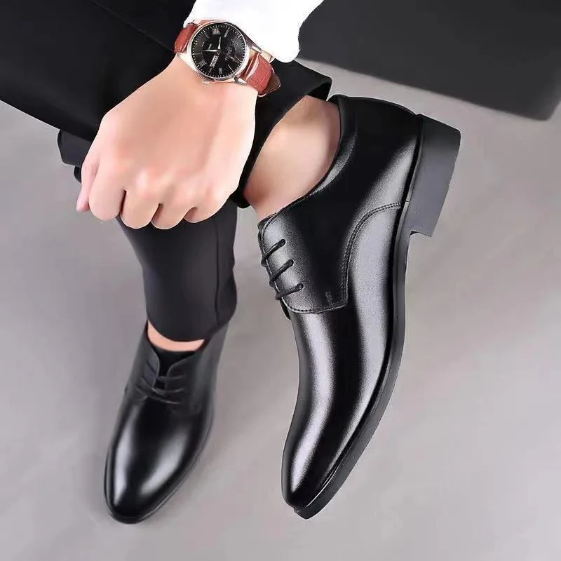 Herren Elegante Leder Schnürschuhe mit rutschfester Sohle und atmungsaktivem Innenfutter Heidi Mode - Image 4