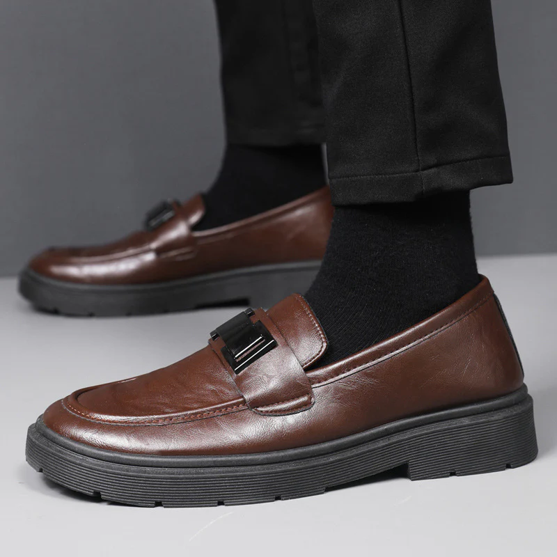 Herren Elegante Leder Slipper mit modischer Schnalle Heidi Mode - Image 4