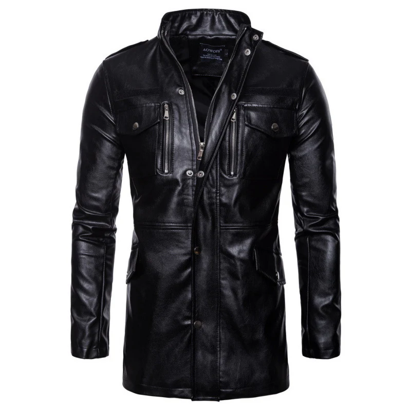 Herren Lederjacke mit Zipper-Taschen - Image 3